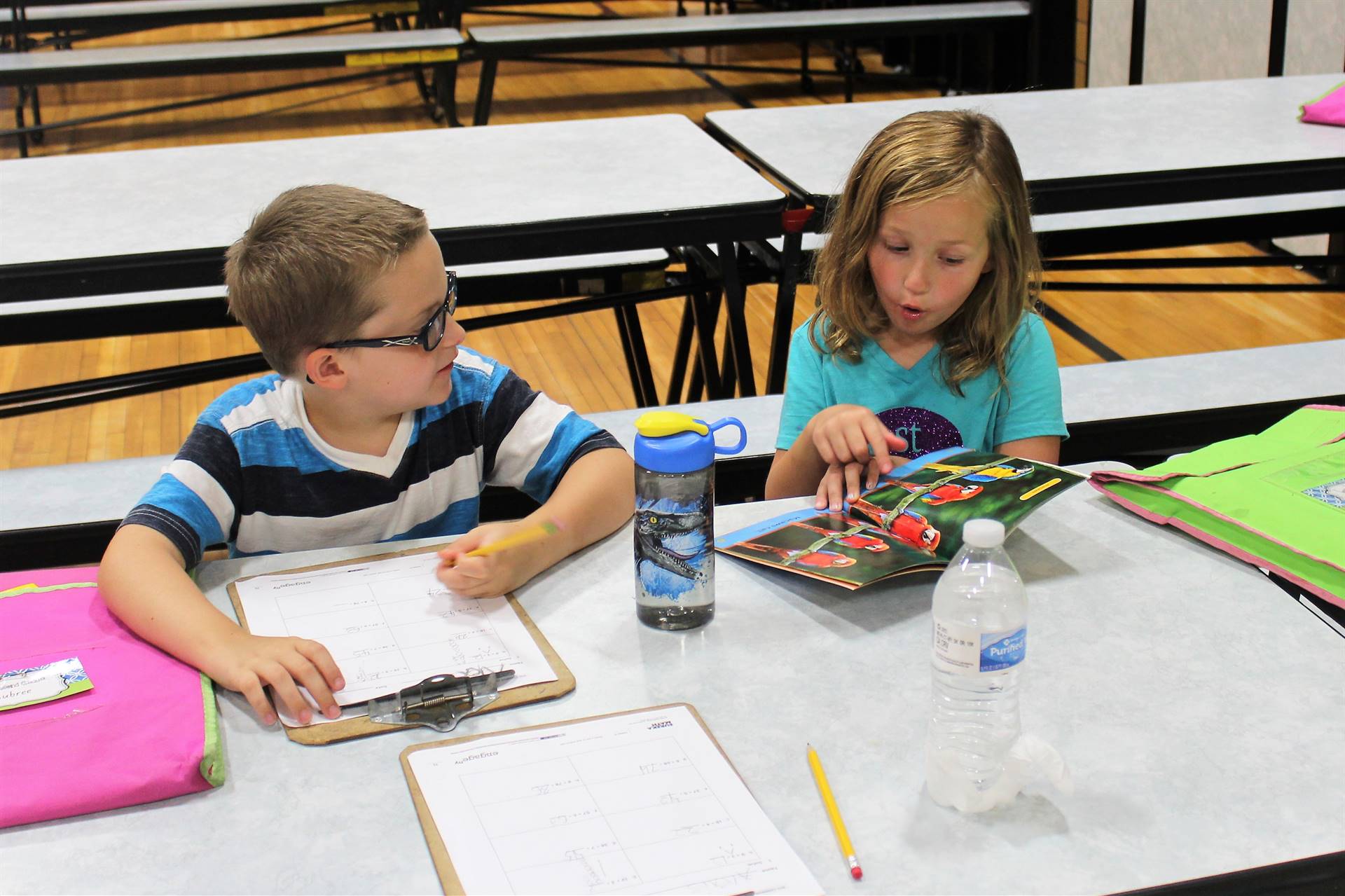 students at work